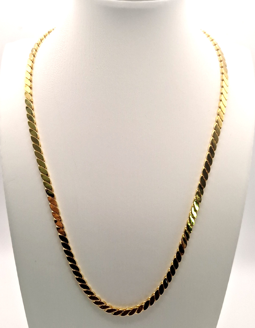 Vintage 12K Gold Filled 31.6g Bold Double Herringbone Necklace 20” Unisex
